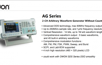 AG Series 2-CH Arbitrary Waveform Generator Without Counter