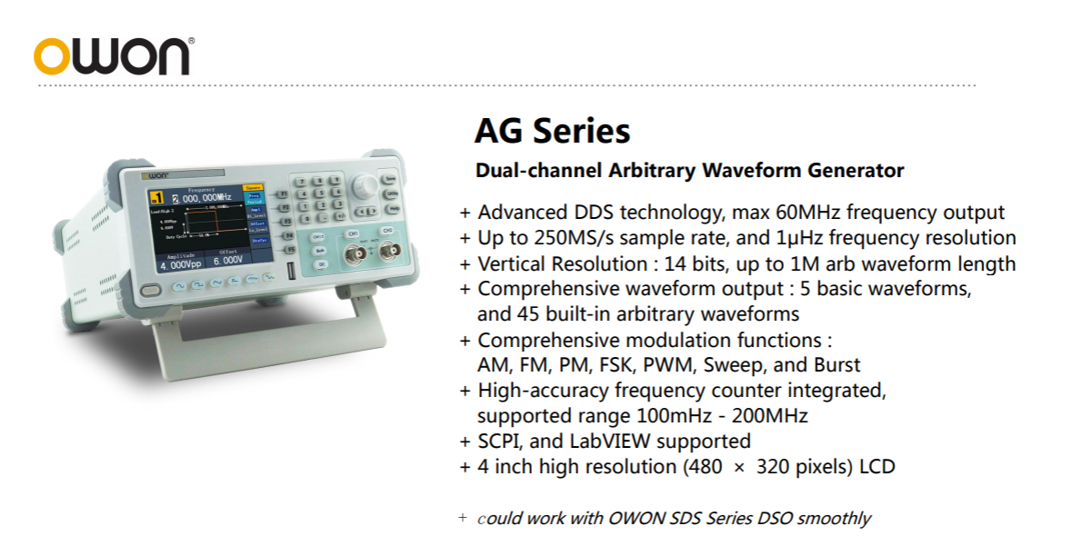 AG Series Dual-channel Arbitrary Waveform Generator