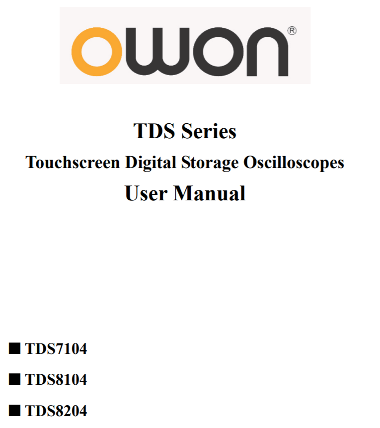 TDS Series Touch screen Usermanual