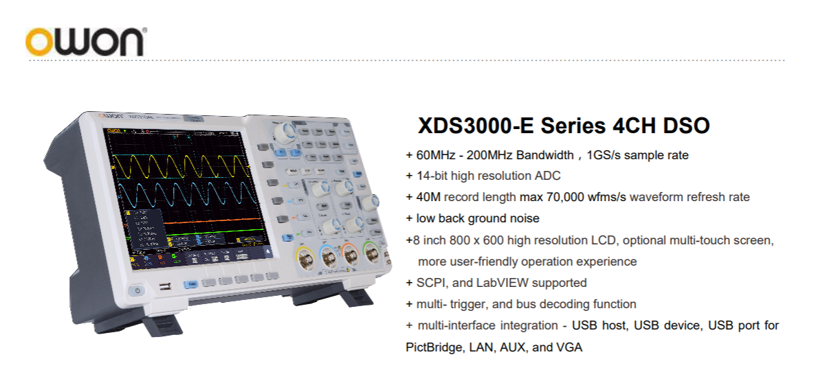 XDS3000-E Series 4CH DSO